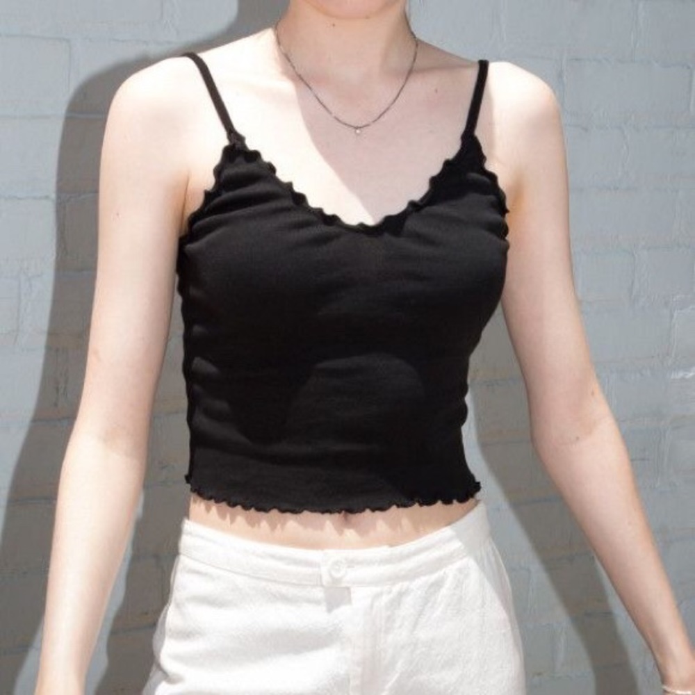 Brandy black ruffle tank